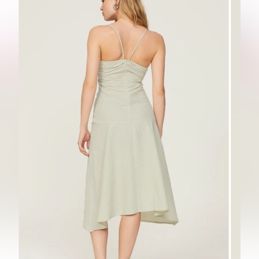 PROENZA SCHOULER White Label Green Gingham Checkered Dress 12 - Picture 5 of 13